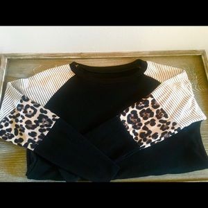 Black long sleeve with leopard print